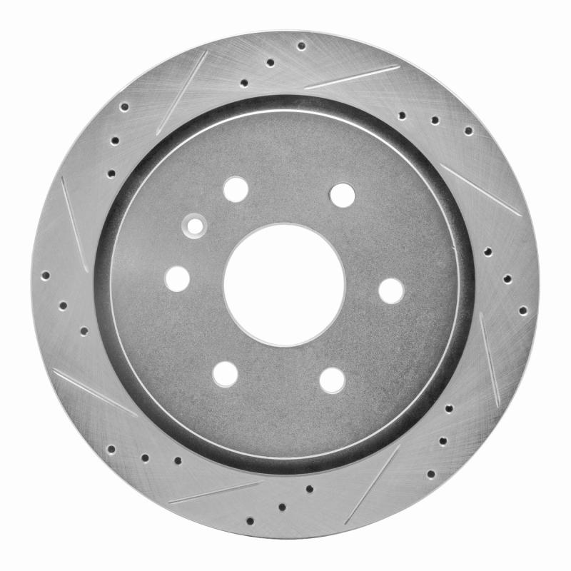 Cadillac XTS Brake Rotor (1) - Rear Left - DFC - Drilled & Slotted - Silver - `13-`19