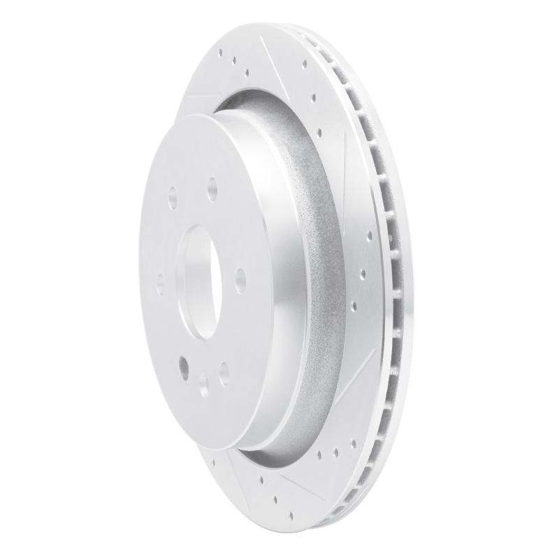 Cadillac XTS Brake Rotor (1) - Rear Right - DFC - Drilled & Slotted - Silver - `13-`19