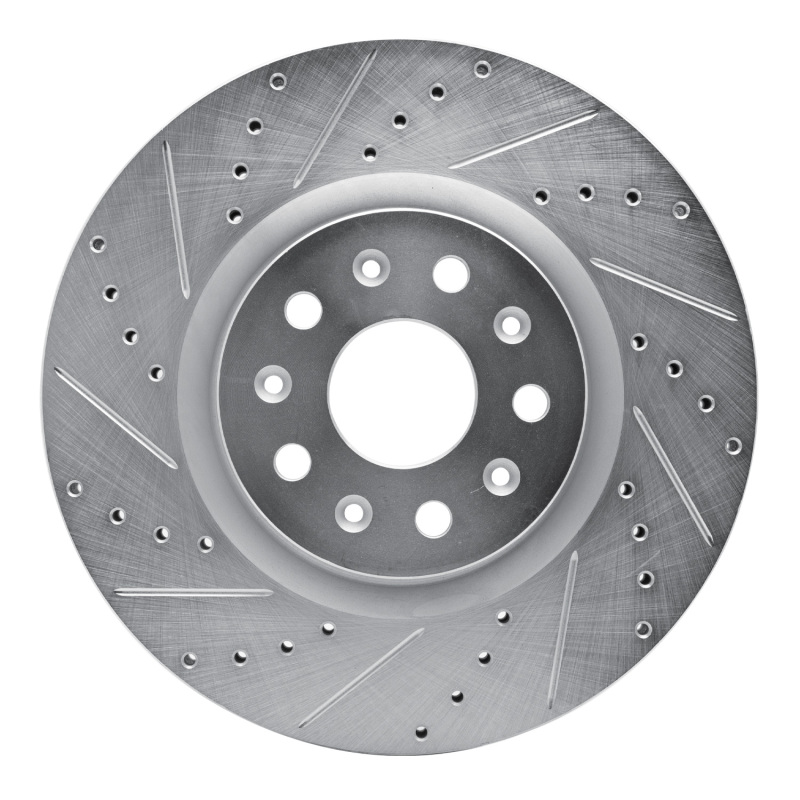 Cadillac CT6 Brake Rotor (1) - Front Left - DFC - Drilled & Slotted - Silver - `14-`25