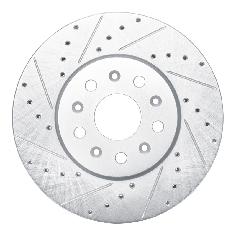 Cadillac CT6 Brake Rotor (1) - Front Left - DFC - Drilled & Slotted - Silver - `14-`20