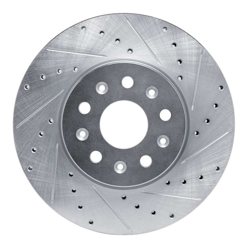 Cadillac CT6 Brake Rotor (1) - Front Right - DFC - Drilled & Slotted - Silver - `14-`20