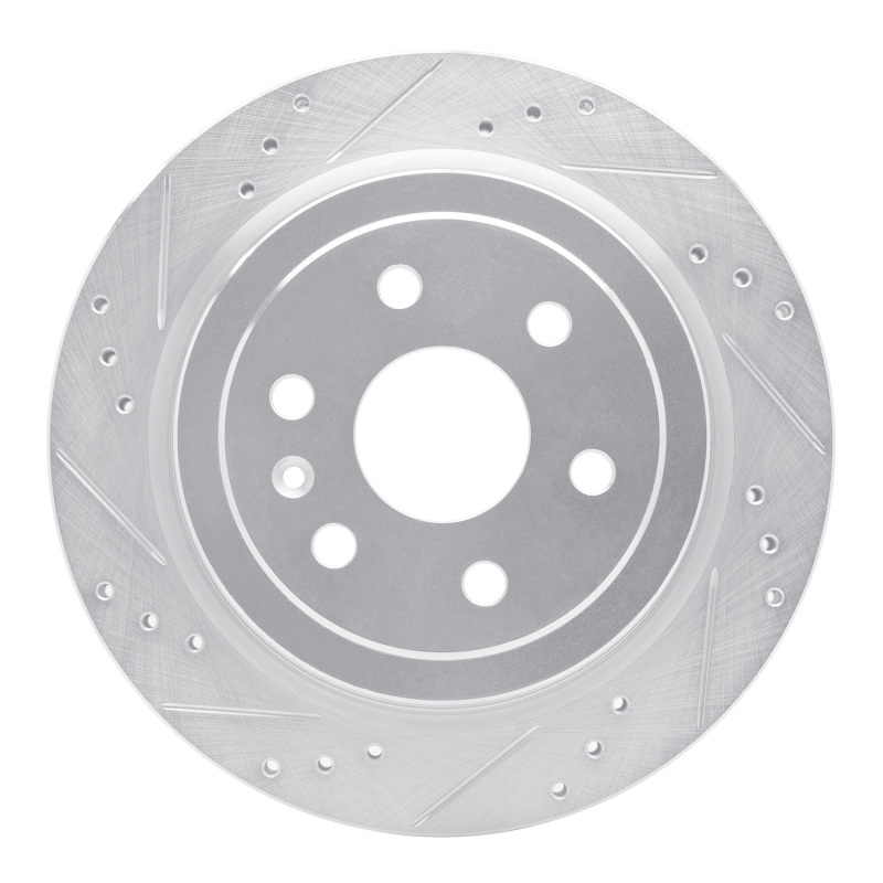 Cadillac SRX Brake Rotor (1) - Rear Left - DFC - Drilled & Slotted - Silver - `10-`16