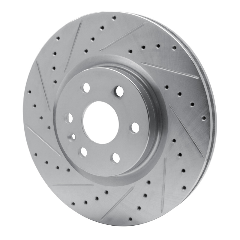 Cadillac SRX Brake Rotor (1) - Front Left - DFC - Drilled & Slotted - Silver - `10-`16