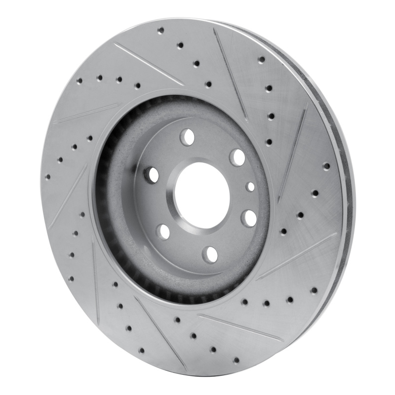 Cadillac SRX Brake Rotor (1) - Front Left - DFC - Drilled & Slotted - Silver - `10-`16