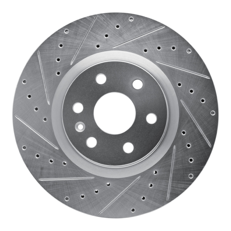 Cadillac SRX Brake Rotor (1) - Front Left - DFC - Drilled & Slotted - Silver - `10-`16