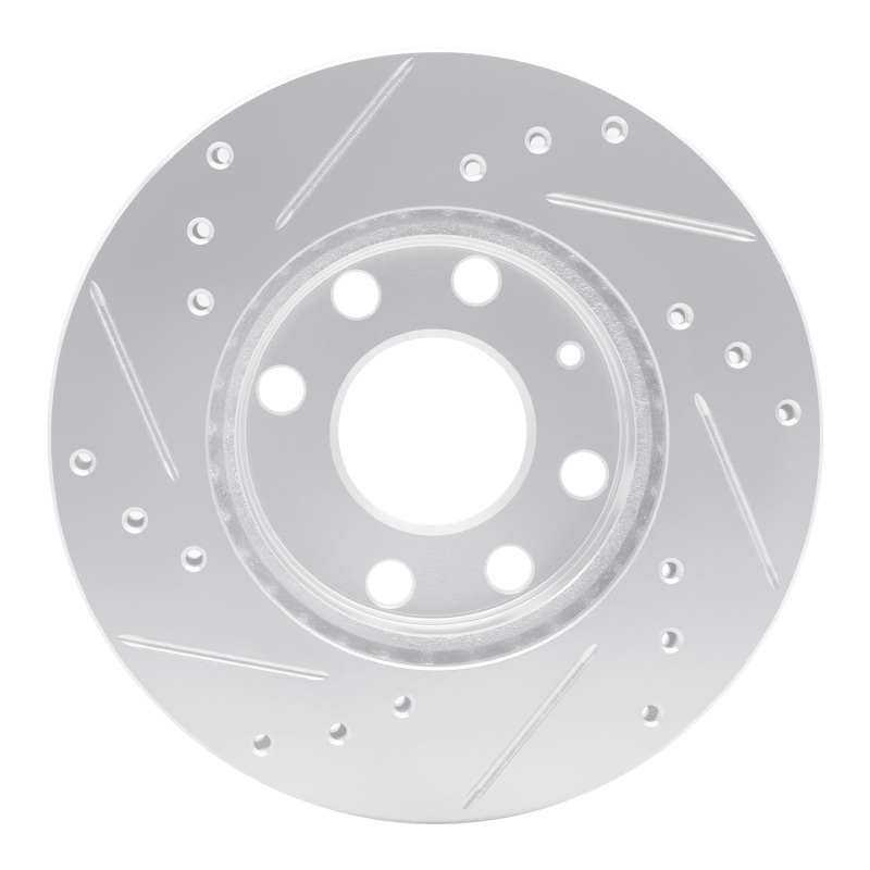 Chevrolet Spark Brake Rotor (1) - Front Right - DFC - Drilled & Slotted - Silver - `88-`20