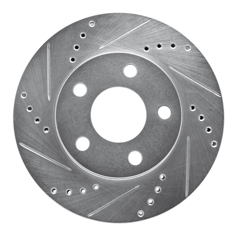 Chevrolet Malibu Brake Rotor (1) - Front Left - DFC - Drilled & Slotted - Silver - `97-`05