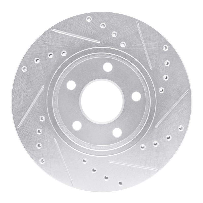 Chevrolet Malibu Brake Rotor (1) - Front Left - DFC - Drilled & Slotted - Silver - `04-`08