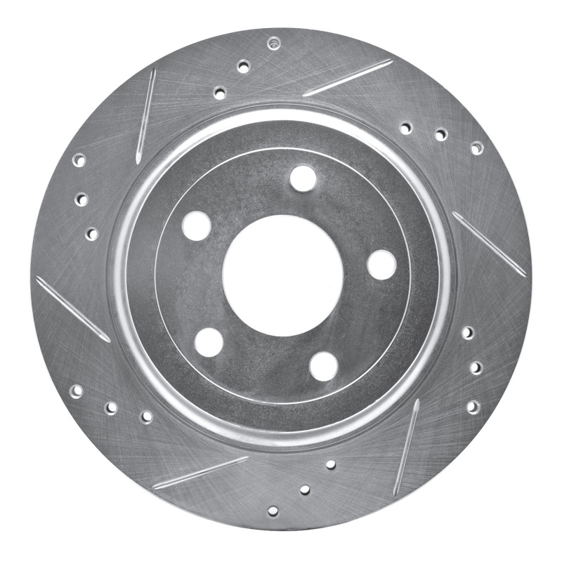 Chevrolet Cobalt Brake Rotor (1) - Rear Left - DFC - Drilled & Slotted - Silver - `08-`10