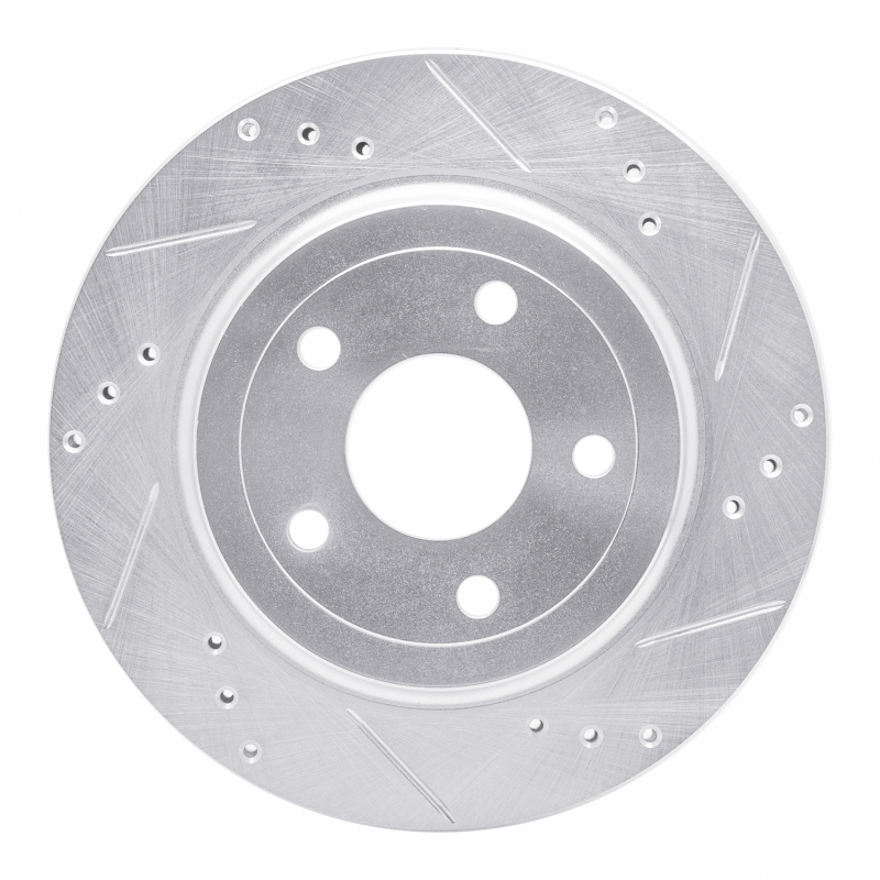 Chevrolet Cobalt Brake Rotor (1) - Rear Right - DFC - Drilled & Slotted - Silver - `08-`10