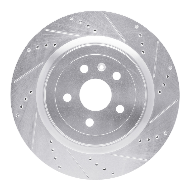 Cadillac CTS Brake Rotor (1) - Rear Right - DFC - Drilled & Slotted - Silver - `09-`24