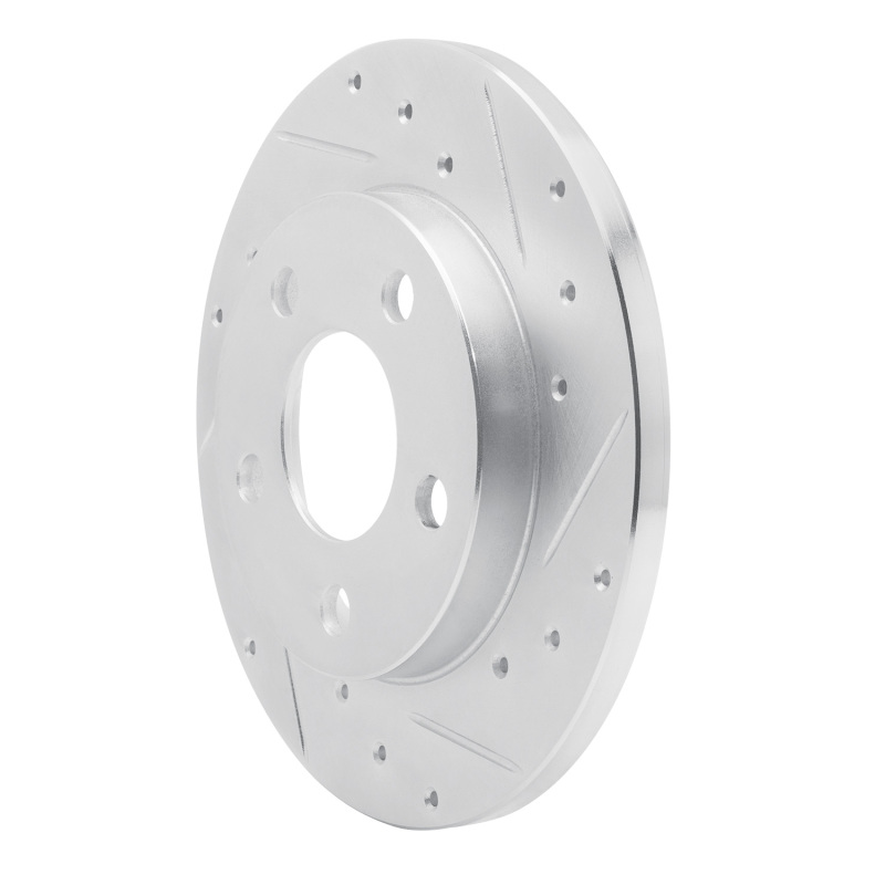 Buick LaCrosse Brake Rotor (1) - Rear Right - DFC - Drilled & Slotted - Silver - `04-`16