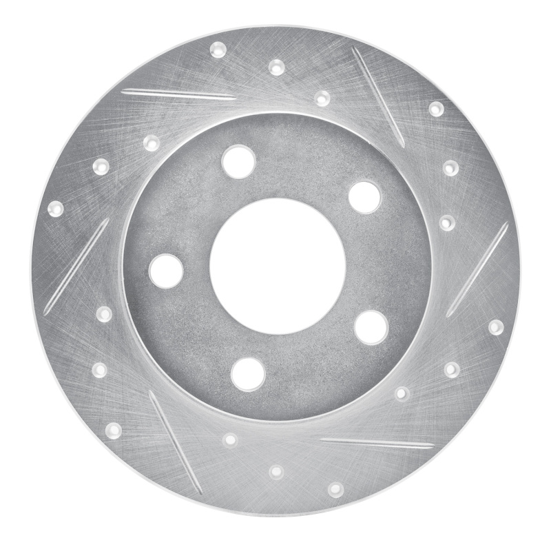 Buick LaCrosse Brake Rotor (1) - Rear Right - DFC - Drilled & Slotted - Silver - `04-`16