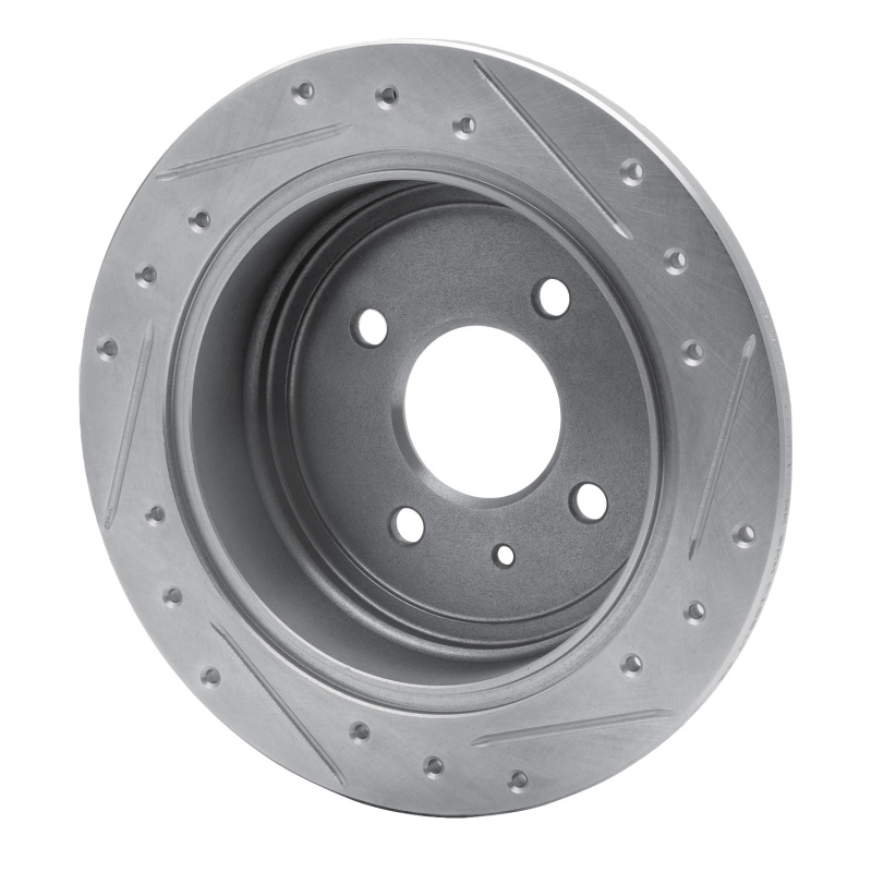 Chevrolet Spark EV Brake Rotor (1) - Rear Left - DFC - Drilled & Slotted - Silver - `14-`16
