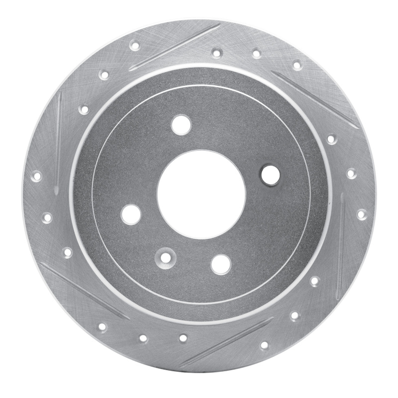 Chevrolet Spark EV Brake Rotor (1) - Rear Left - DFC - Drilled & Slotted - Silver - `14-`16