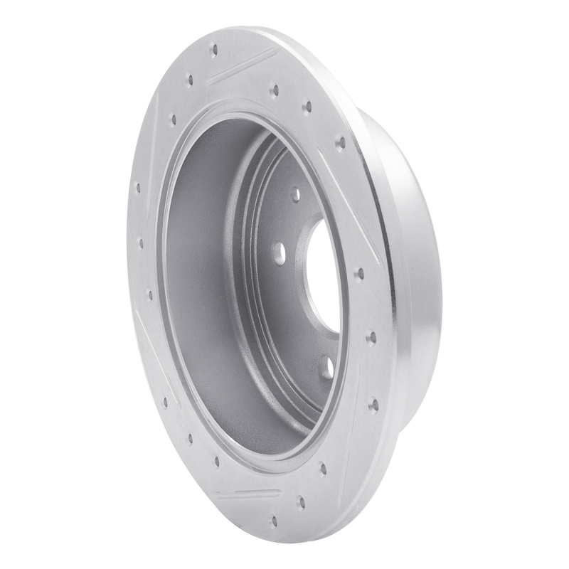 Chevrolet Spark EV Brake Rotor (1) - Rear Right - DFC - Drilled & Slotted - Silver - `14-`16