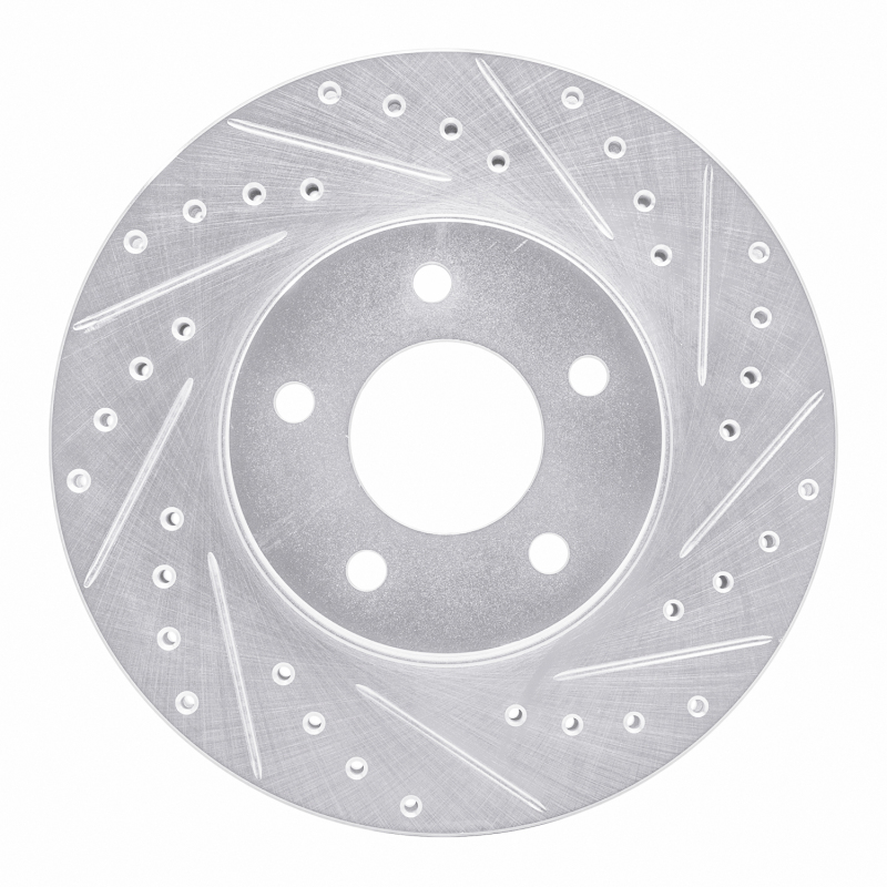 Buick Rendezvous Brake Rotor (1) - Front Right - DFC - Drilled & Slotted - Silver - `01-`07
