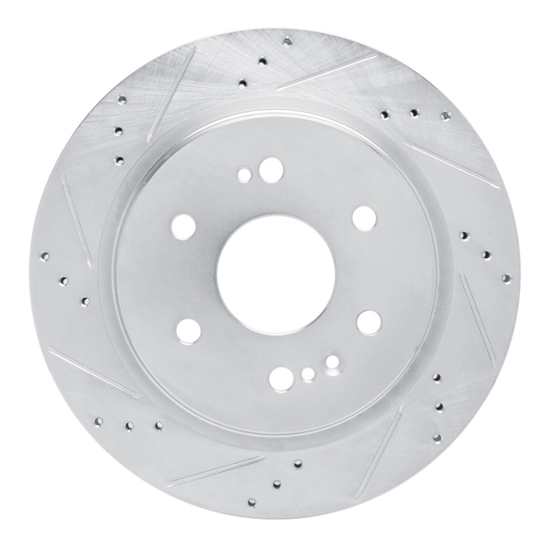 Cadillac Escalade ESV Brake Rotor (1) - Rear Left - DFC - Drilled & Slotted - Silver - `19-`25