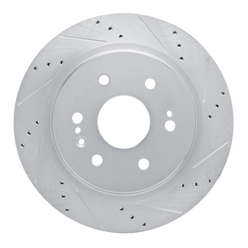 Cadillac Escalade ESV Brake Rotor (1) - Rear Right - DFC - Drilled & Slotted - Silver - `19-`25