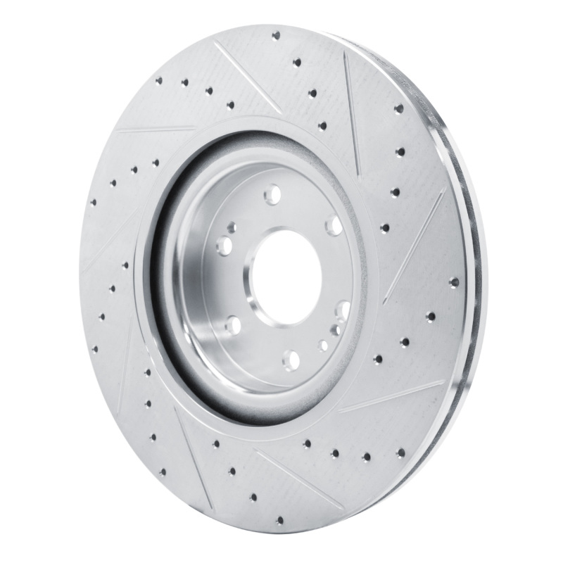 Cadillac Escalade Brake Rotor (1) - Front Left - DFC - Drilled & Slotted - Silver - `21-`25