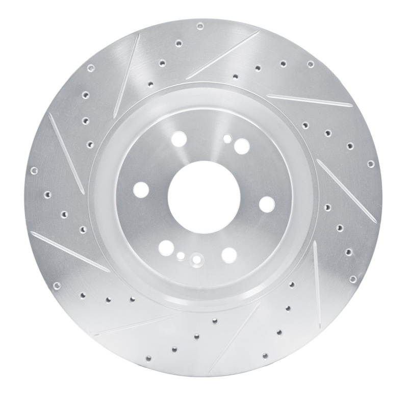 Cadillac Escalade Brake Rotor (1) - Front Left - DFC - Drilled & Slotted - Silver - `21-`25