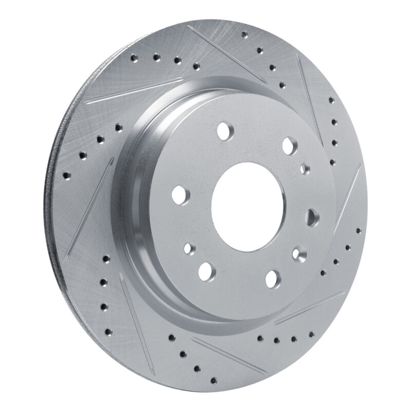 Chevrolet Colorado Brake Rotor (1) - Rear Right - DFC - Drilled & Slotted - Silver - `23-`25