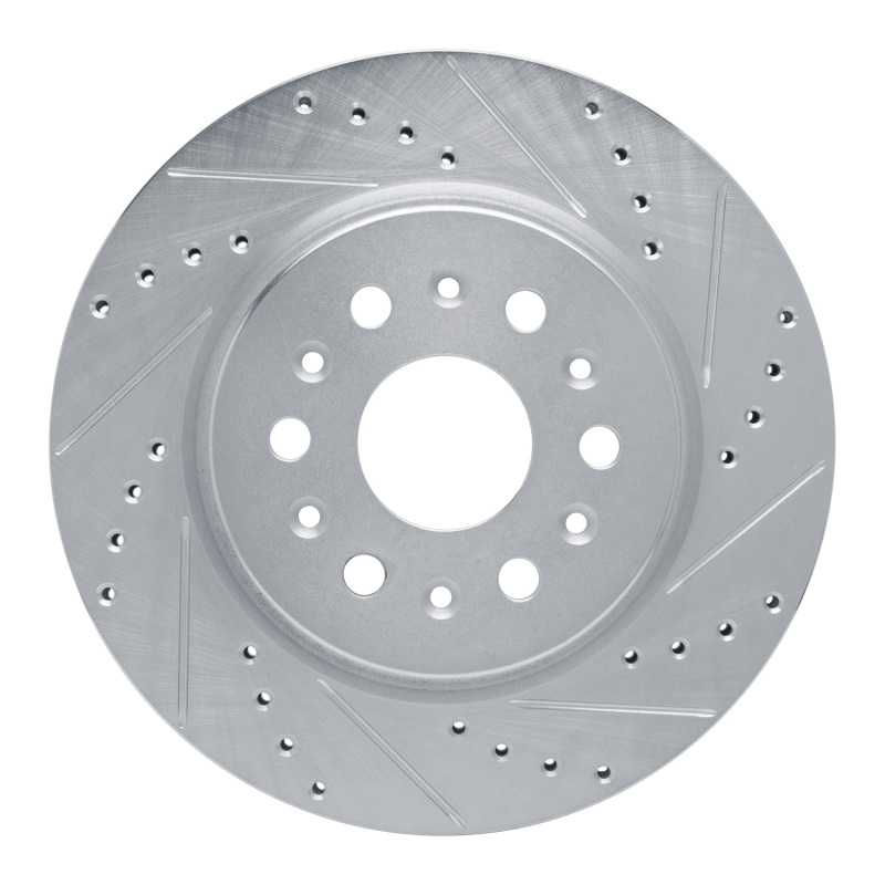 Buick Enclave Brake Rotor (1) - Rear Right - DFC - Drilled & Slotted - Silver - `17-`25