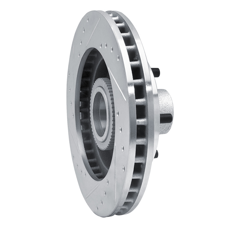 Chevrolet C1500 Suburban Brake Rotor (1) - Front Right - DFC - Drilled & Slotted - Silver - `92-`02