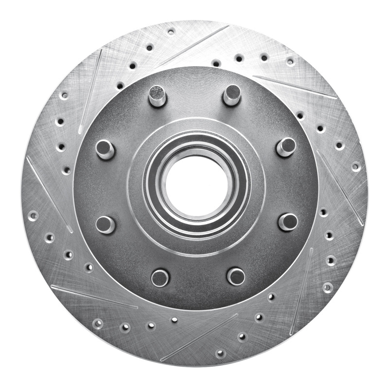 Chevrolet C2500 Brake Rotor (1) - Front Left - DFC - Drilled & Slotted - Silver - `92-`02