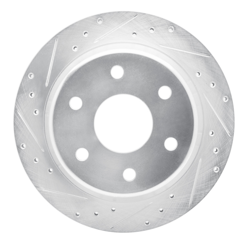 Chevrolet Silverado 1500 HD Brake Rotor (1) - Rear Left - DFC - Drilled & Slotted - Silver - `99-`07