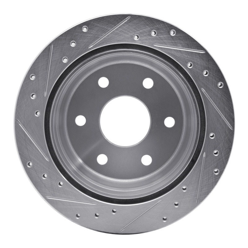 Chevrolet Silverado 1500 HD Brake Rotor (1) - Rear Right - DFC - Drilled & Slotted - Silver - `99-`07