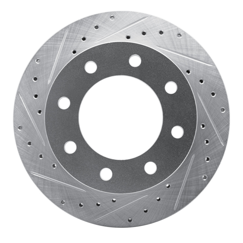 Cadillac DeVille Brake Rotor (1) - Front Left - DFC - Drilled & Slotted - Silver - `99-`20