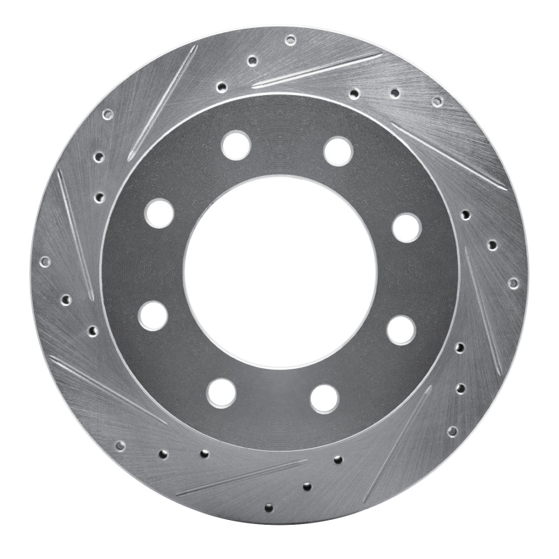 Chevrolet Express 3500 Brake Rotor (1) - Rear Left - DFC - Drilled & Slotted - Silver - `99-`25