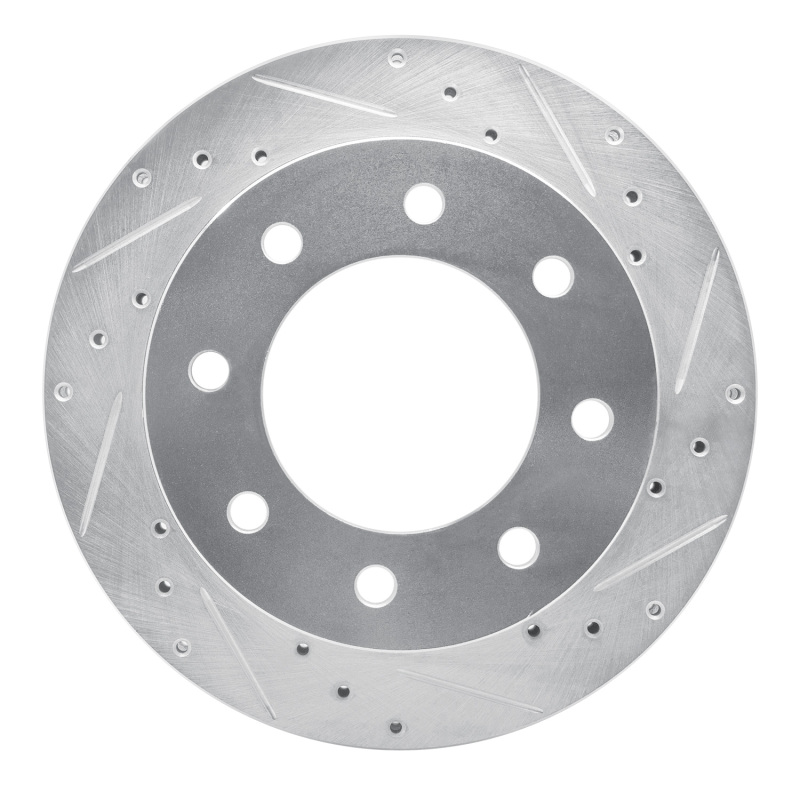 Chevrolet Silverado 2500 Brake Rotor (1) - Rear Right - DFC - Drilled & Slotted - Silver - `99-`25