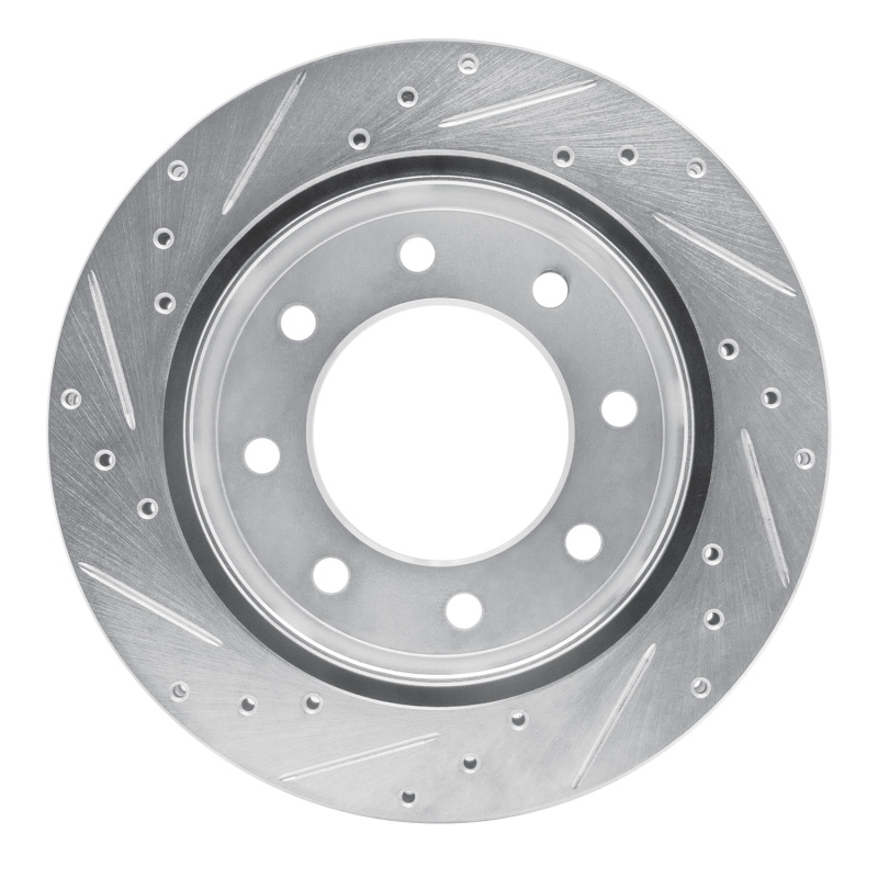 Chevrolet Silverado 2500 Brake Rotor (1) - Rear Right - DFC - Drilled & Slotted - Silver - `99-`25