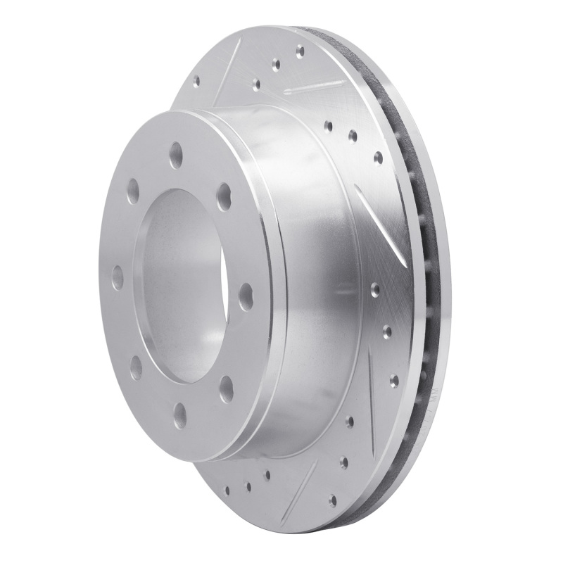 Chevrolet Silverado 3500 HD Brake Rotor (1) - Rear Left - DFC - Drilled & Slotted - Silver - `99-`20