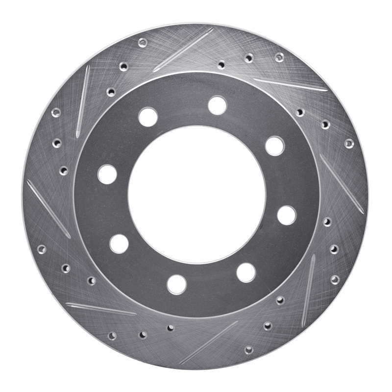 Chevrolet Silverado 3500 HD Brake Rotor (1) - Rear Left - DFC - Drilled & Slotted - Silver - `99-`20