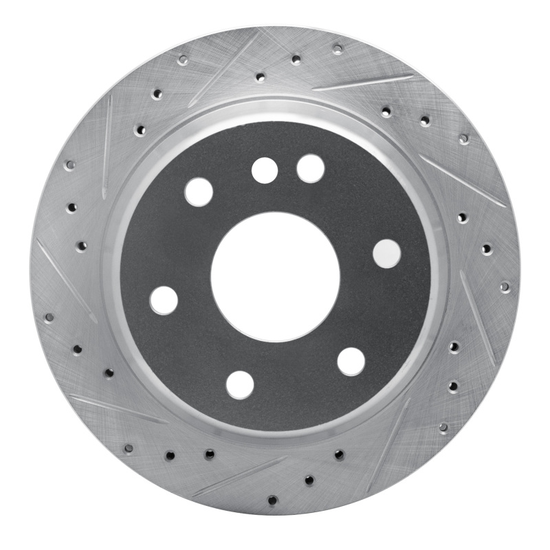Cadillac Escalade Brake Rotor (1) - Rear Left - DFC - Drilled & Slotted - Silver - `00-`14