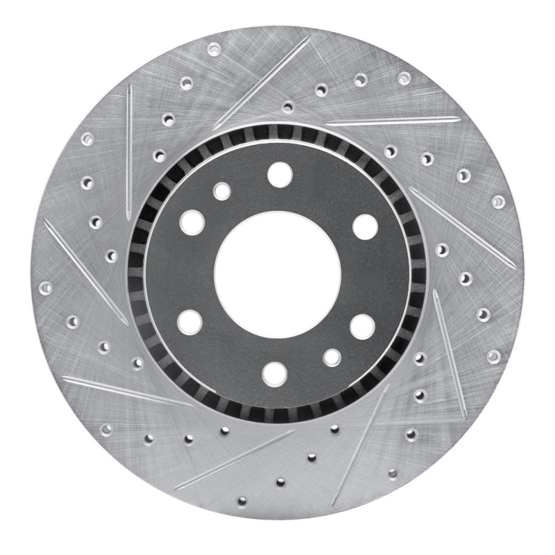 Buick Rainier Brake Rotor (1) - Front Left - DFC - Drilled & Slotted - Silver - `02-`09
