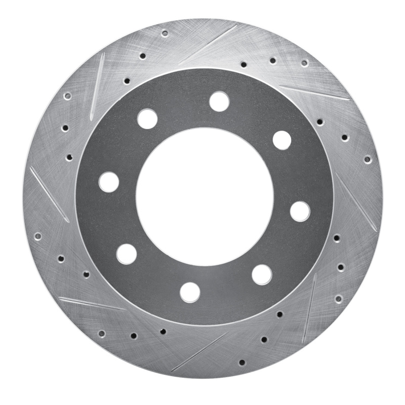 Chevrolet Silverado 1500 Brake Rotor (1) - Rear Left - DFC - Drilled & Slotted - Silver - `03-`05
