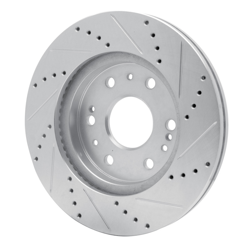 Cadillac Escalade Brake Rotor (1) - Front Left - DFC - Drilled & Slotted - Silver - `05-`20