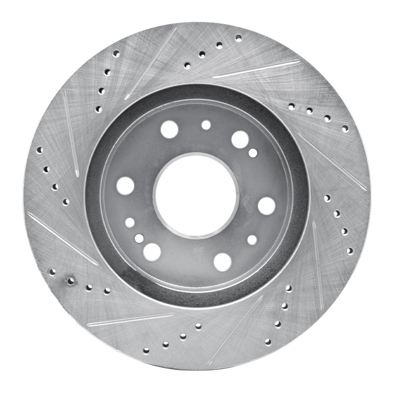 Cadillac Escalade EXT Brake Rotor (1) - Front Right - DFC - Drilled & Slotted - Silver - `05-`20