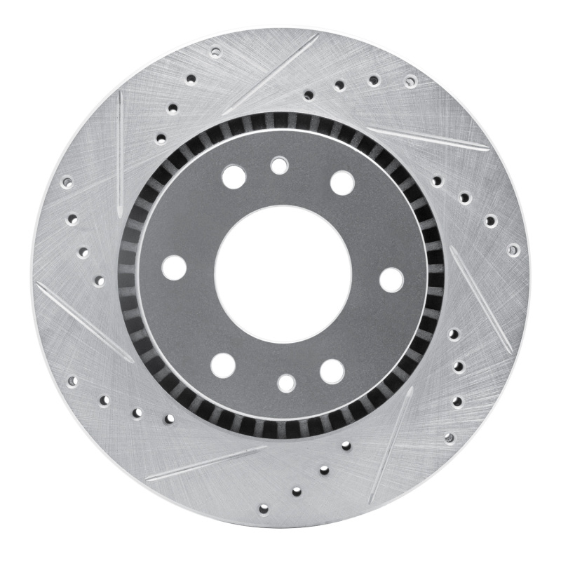 Buick Rainier Brake Rotors (1) - Front Left - DFC - Drilled & Slotted - Silver - `06-`09