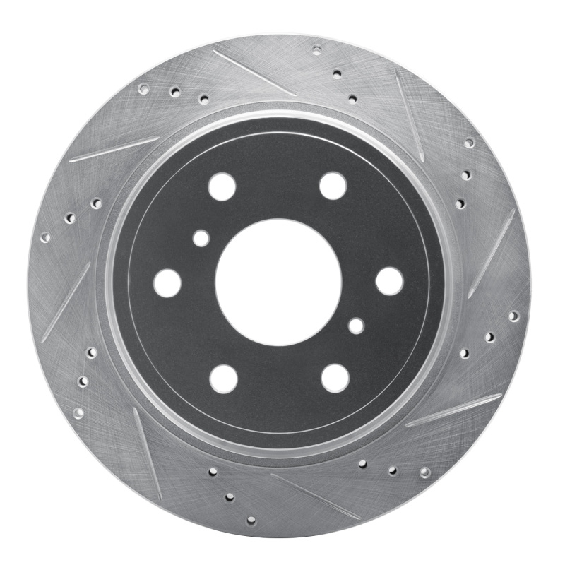 Cadillac Escalade Brake Rotor (1) - Rear Right - DFC - Drilled & Slotted - Silver - `07-`20