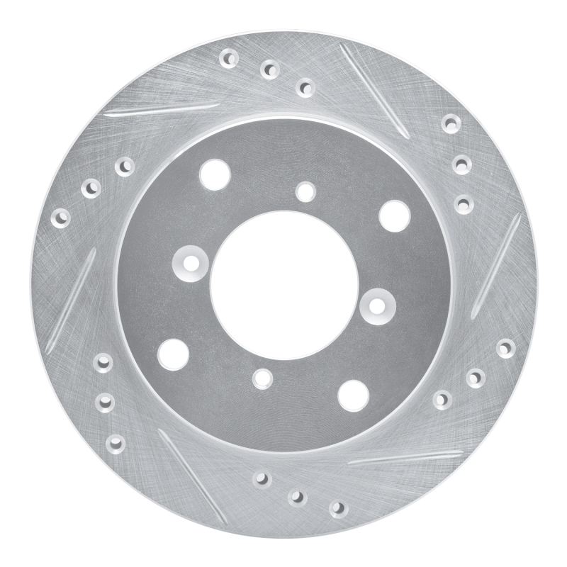 Chevrolet Metro Brake Rotor (1) - Front Right - DFC - Drilled & Slotted - Silver - `89-`01
