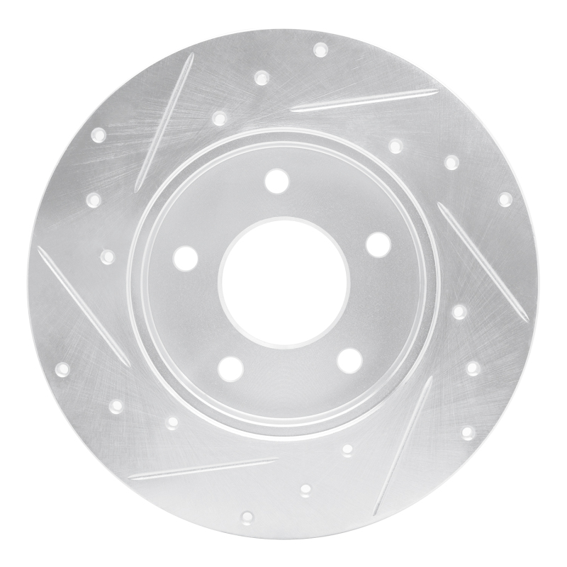 Buick Park Avenue Brake Rotor (1) - Rear Right - DFC - Drilled & Slotted - Silver - `92-`05