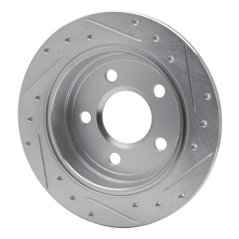 Buick Regal Brake Rotor (1) - Rear Left - DFC - Drilled & Slotted - Silver - `97-`05