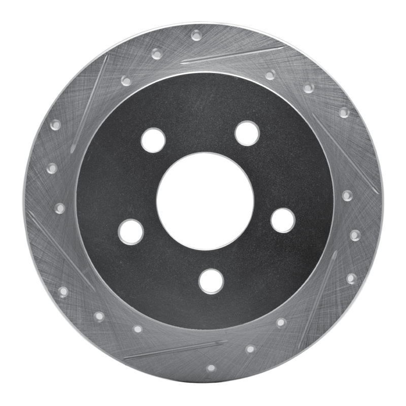 Buick Regal Brake Rotor (1) - Rear Left - DFC - Drilled & Slotted - Silver - `97-`05