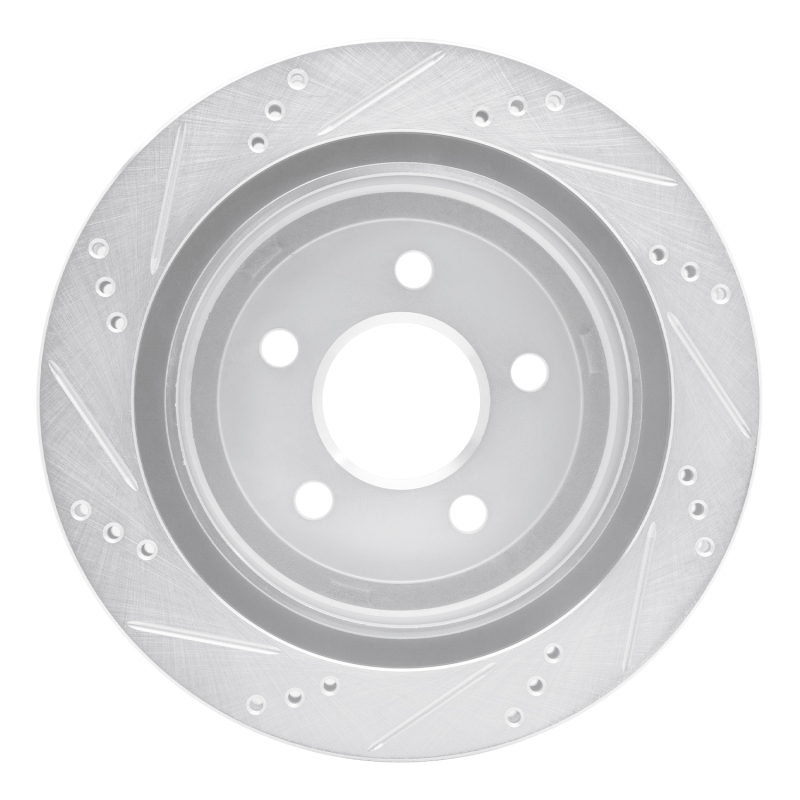 Chevrolet Camaro Brake Rotor (1) - Rear Right - DFC - Drilled & Slotted - Silver - `98-`02