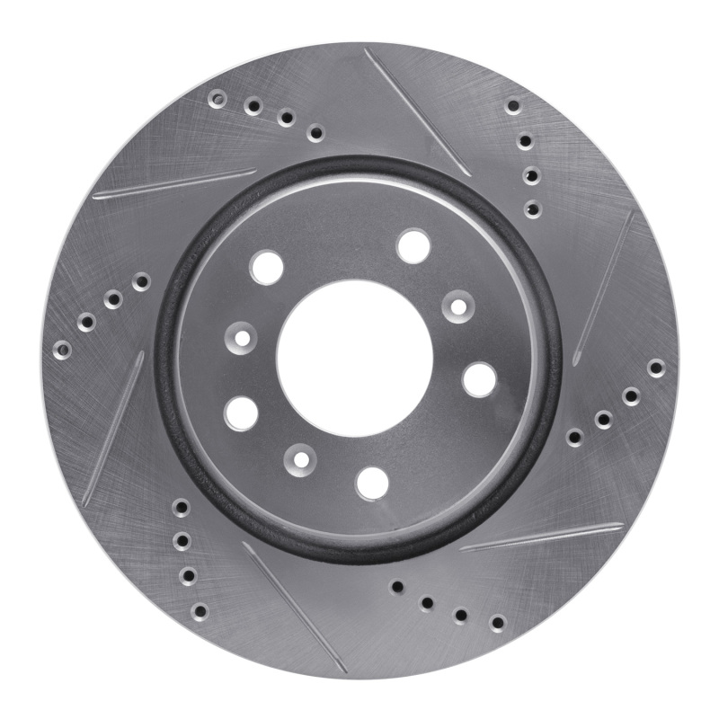 Buick Terraza Brake Rotor (1) - Front Right - DFC - Drilled & Slotted - Silver - `04-`09